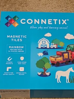 Connetix Rainbow Magnetic Tiles - Blue Set